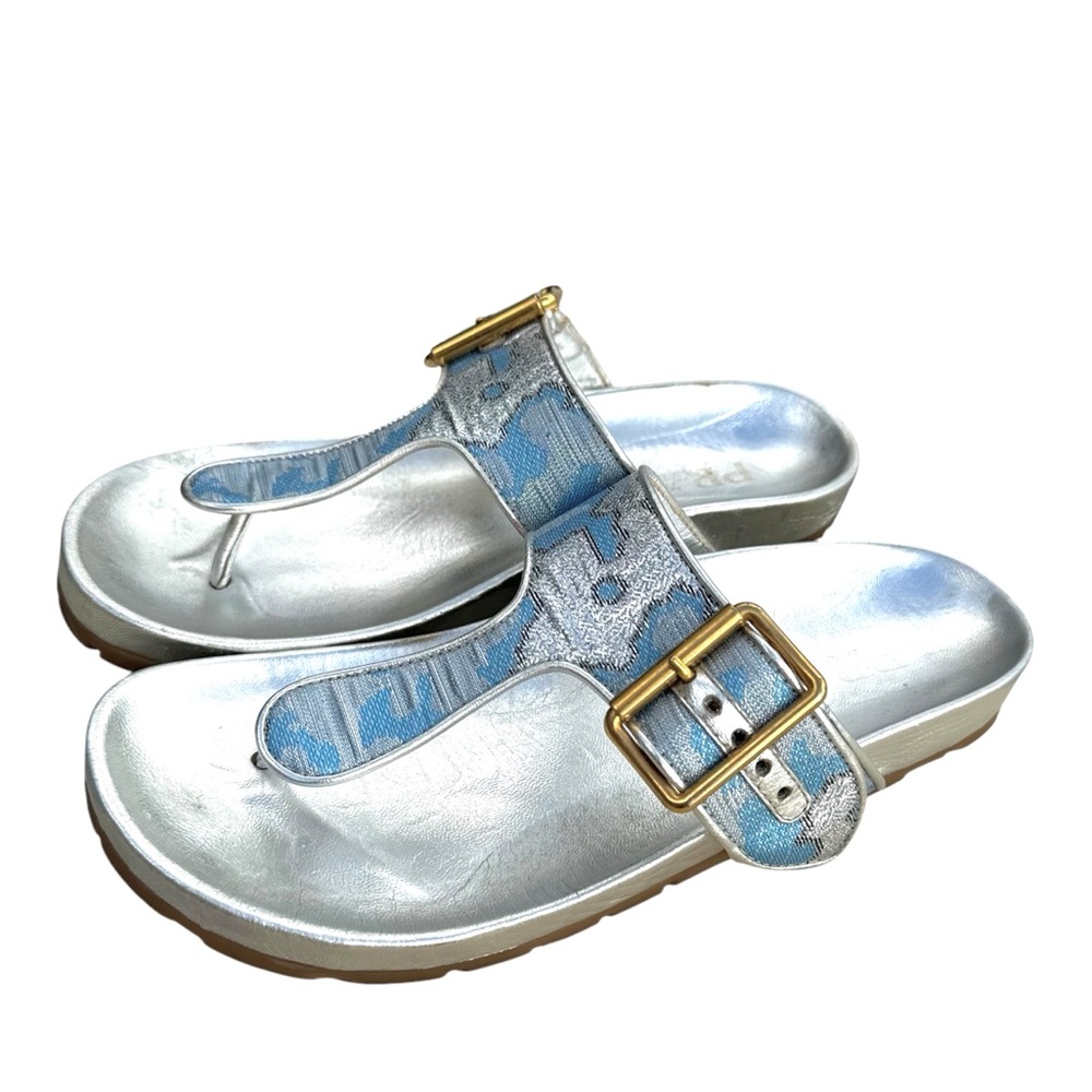 PRADA Silver Flat Sandals Slides - image 4